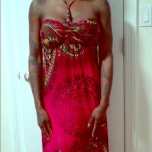 Multi-colored and print F21 Maxi Dress